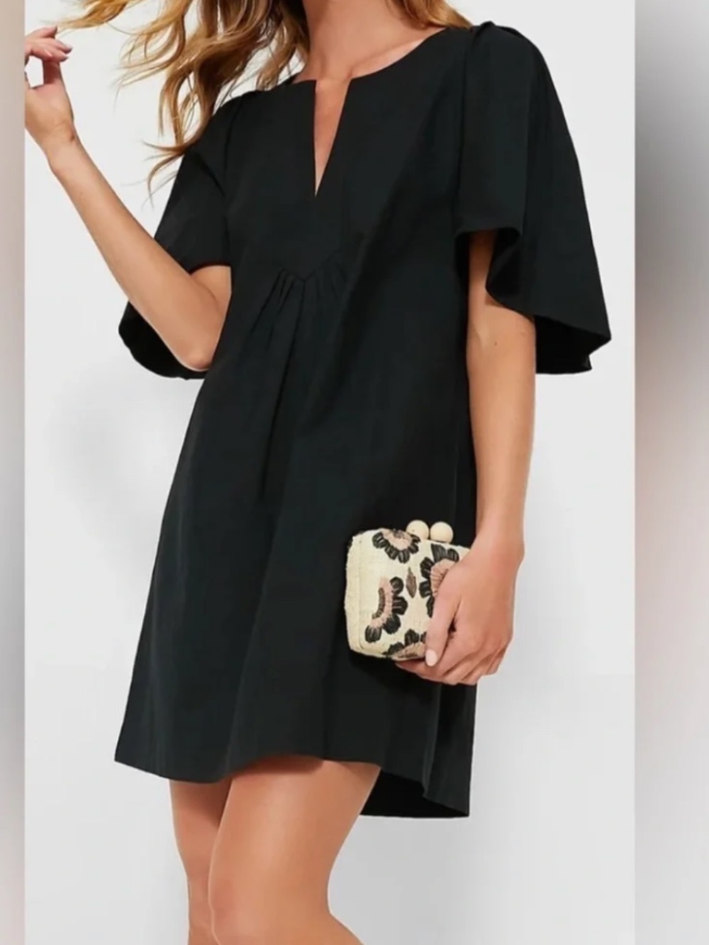 Tuckernuck Pomander Place Black Flutter Sleeve Dress